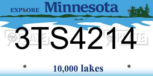 3TS4214 Minnesota License Plate