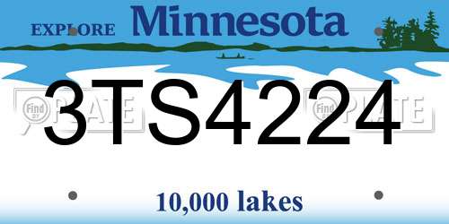 3TS4224 Minnesota License Plate