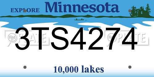 3TS4274 Minnesota License Plate