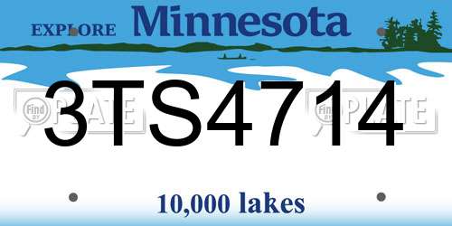 3TS4714 Minnesota License Plate