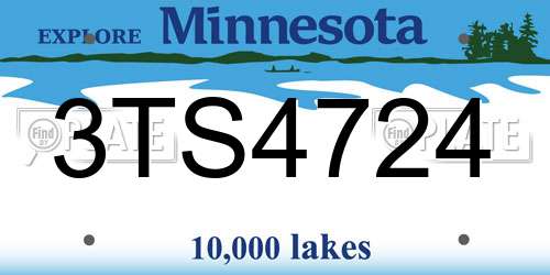 3TS4724 Minnesota License Plate