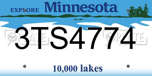 3TS4774 Minnesota License Plate