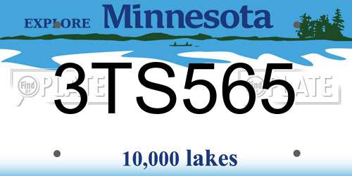 3TS565 Minnesota License Plate