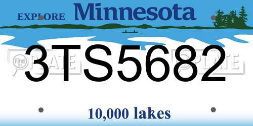 3TS5682 Minnesota License Plate