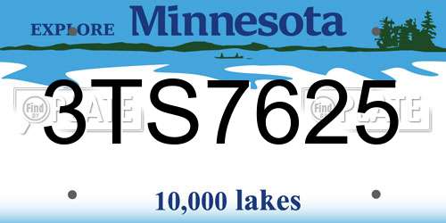 3TS7625 Minnesota License Plate