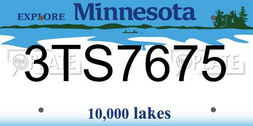 3TS7675 Minnesota License Plate