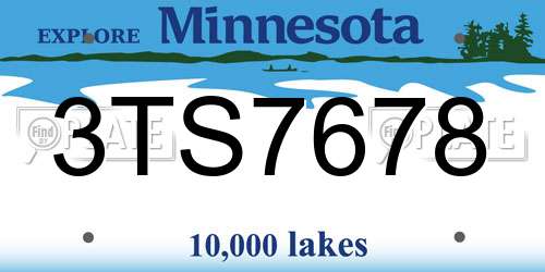 3TS7678 Minnesota License Plate