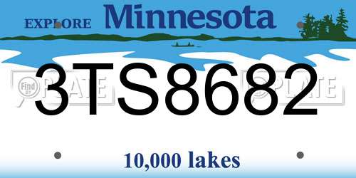 3TS8682 Minnesota License Plate