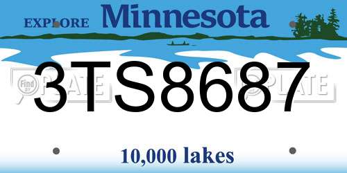 3TS8687 Minnesota License Plate