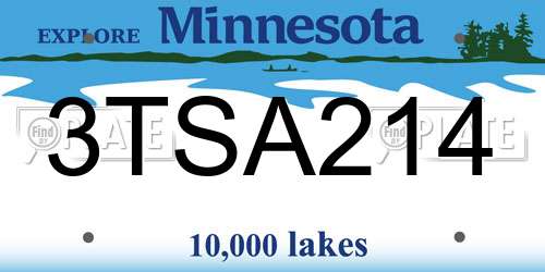 3TSA214 Minnesota License Plate