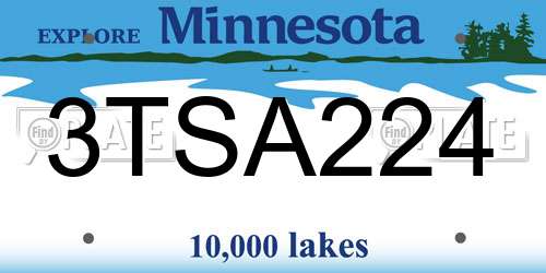 3TSA224 Minnesota License Plate