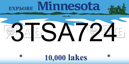 3TSA724 Minnesota License Plate