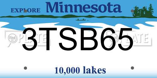 3TSB65 Minnesota License Plate