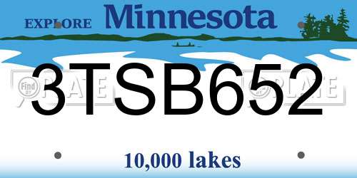 3TSB652 Minnesota License Plate
