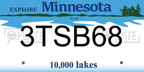 3TSB68 Minnesota License Plate