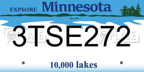 3TSE272 Minnesota License Plate
