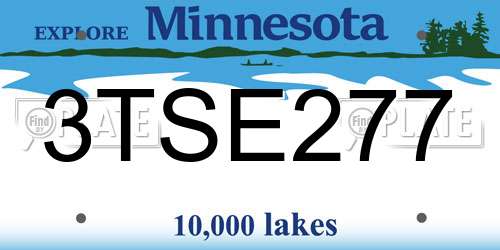 3TSE277 Minnesota License Plate