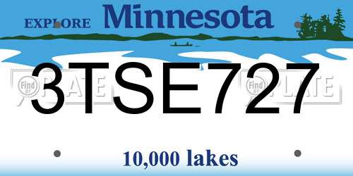 3TSE727 Minnesota License Plate