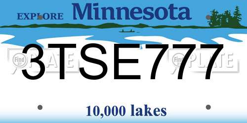 3TSE777 Minnesota License Plate