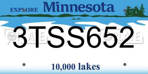 3TSS652 Minnesota License Plate