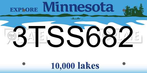 3TSS682 Minnesota License Plate
