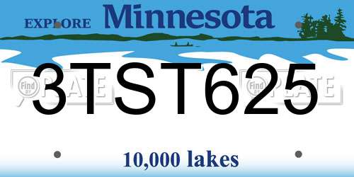 3TST625 Minnesota License Plate