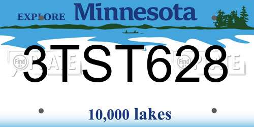 3TST628 Minnesota License Plate
