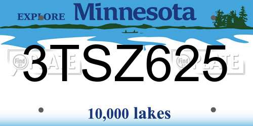 3TSZ625 Minnesota License Plate
