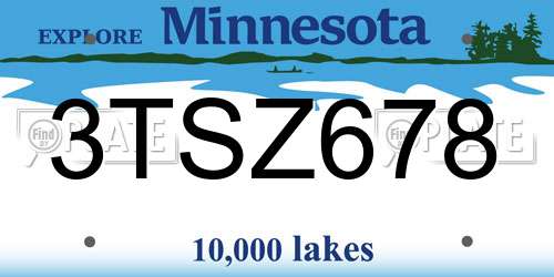 3TSZ678 Minnesota License Plate