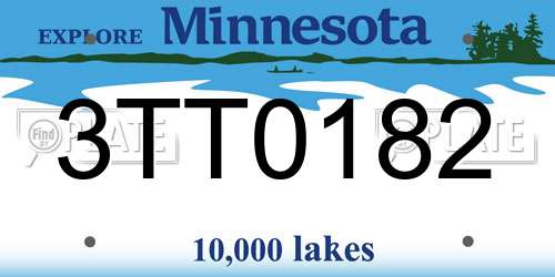 3TT0182 Minnesota License Plate