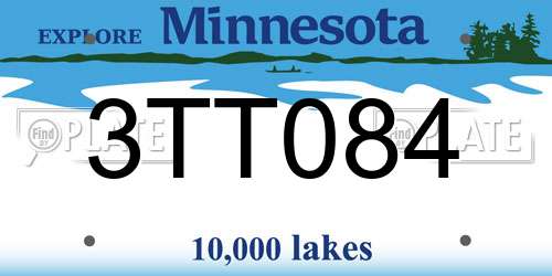 3TT084 Minnesota License Plate