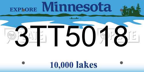 3TT5018 Minnesota License Plate