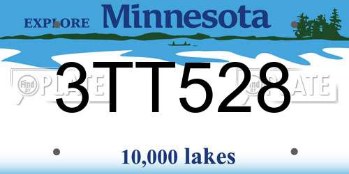3TT528 Minnesota License Plate