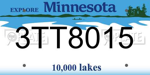 3TT8015 Minnesota License Plate
