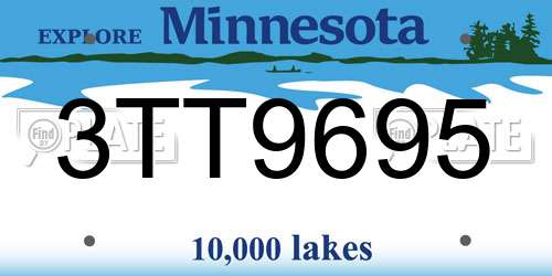 3TT9695 Minnesota License Plate