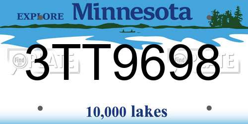 3TT9698 Minnesota License Plate