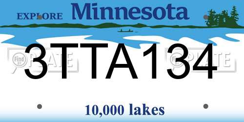 3TTA134 Minnesota License Plate