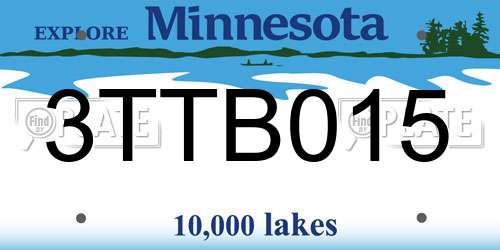 3TTB015 Minnesota License Plate