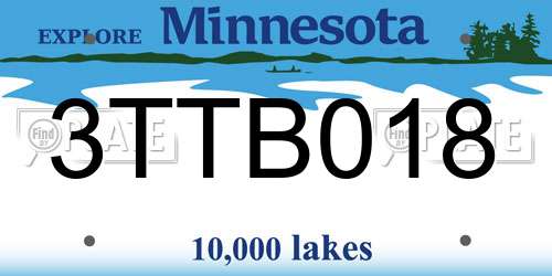 3TTB018 Minnesota License Plate