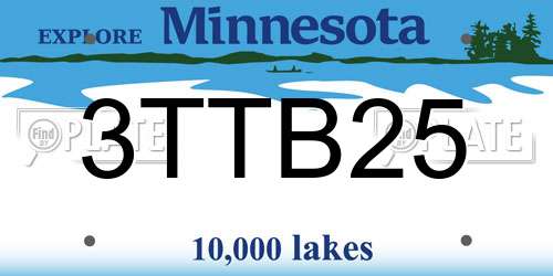 3TTB25 Minnesota License Plate
