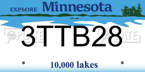 3TTB28 Minnesota License Plate