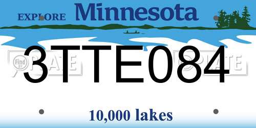 3TTE084 Minnesota License Plate