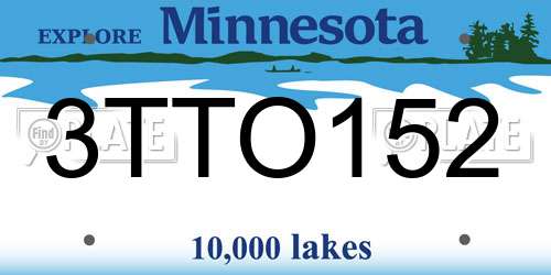 3TTO152 Minnesota License Plate