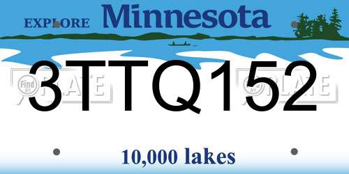 3TTQ152 Minnesota License Plate