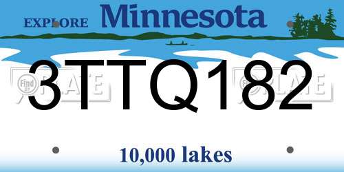 3TTQ182 Minnesota License Plate