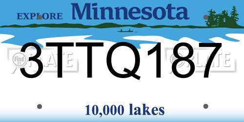 3TTQ187 Minnesota License Plate