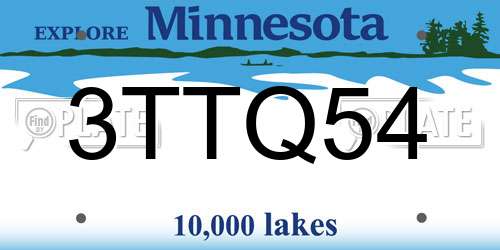 3TTQ54 Minnesota License Plate