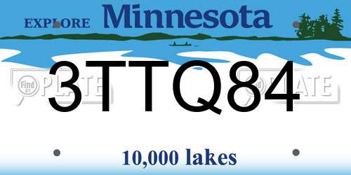 3TTQ84 Minnesota License Plate