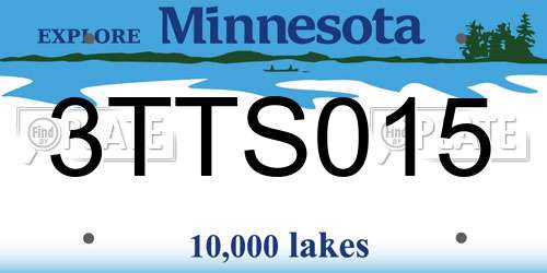 3TTS015 Minnesota License Plate