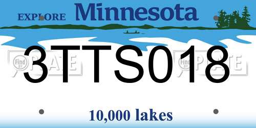 3TTS018 Minnesota License Plate